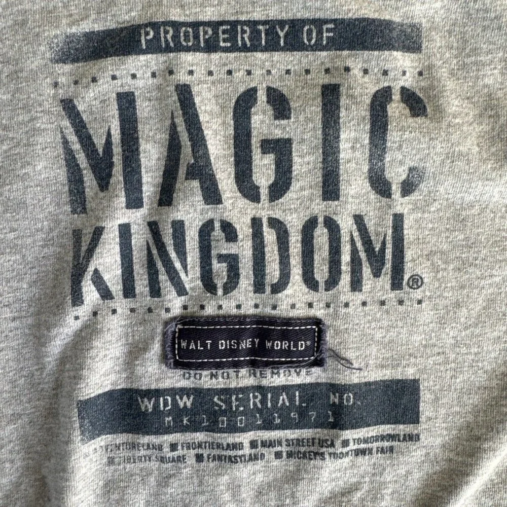Vintage Walt Disney World Magic Kingdom Ringer Shirt Unisex Sz Small Made In USA